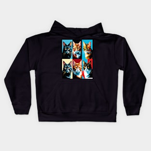 Pop Art Cat Portraits Kids Hoodie